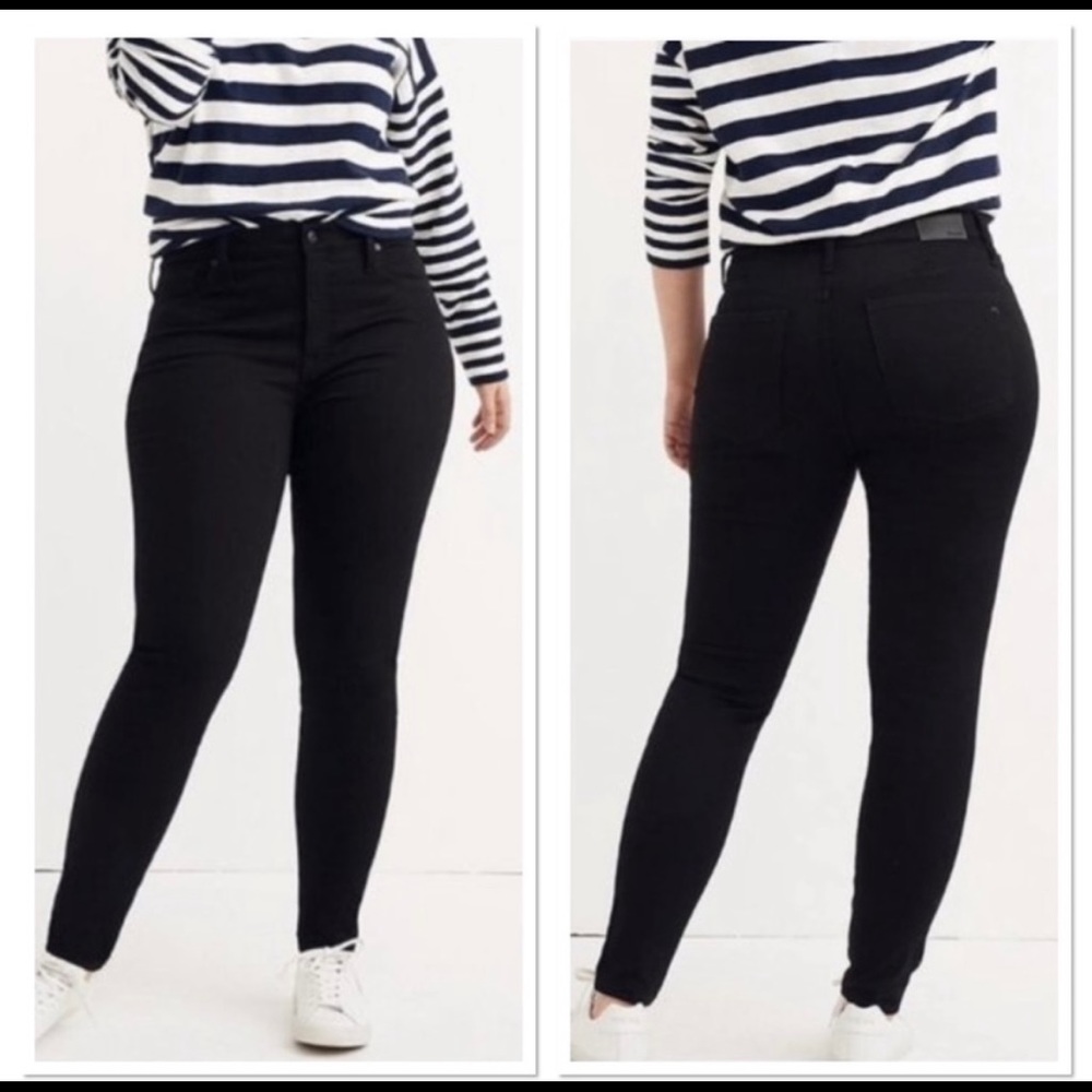 Madewell 9" High Rise ISKO Black Skinny Jeans 32